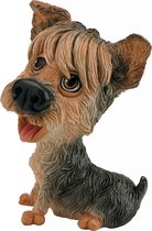 MadDeco - ludiek beeldje Yorkshire Terrier pup - yorkie - polystone - 12 cm hoog - onze kleine vriendjes