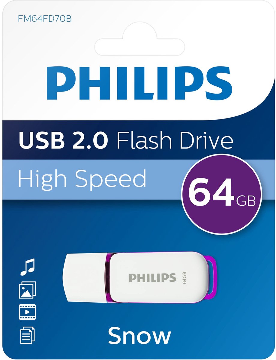 Philips Snow Edition Usb-stick - USB 2.0 A - 64 GB - wit