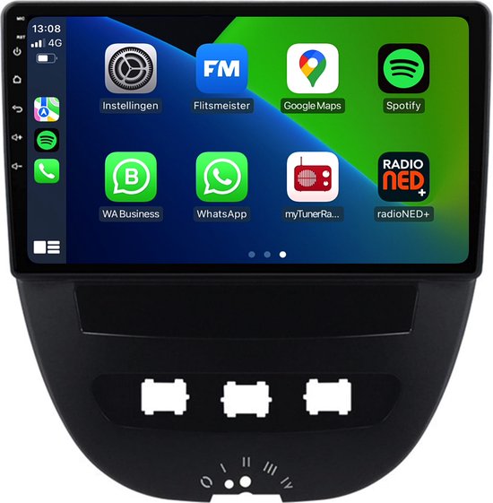 Davilon DVL-4011 Android 13 autoradio Toyota Aygo 2005-2013, 8-core, 2GB RAM, 32GB, draadloos CarPlay & Android Auto