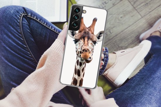 Coque Samsung Galaxy S22 - Chambre de Chambre de bébé - Girafe - Tête - Portrait - Gros plan - Chambre d'enfant - Chambre - Coque de téléphone en Siliconen -