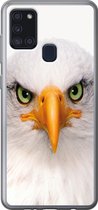 Geschikt voor Samsung Galaxy A21s hoesje - Jongens - Adelaar - Amerikaanse zeearend - Vogel - Portret - Snavel - Ogen - Siliconen Telefoonhoesje