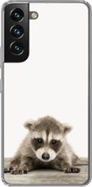 Geschikt voor Samsung Galaxy S22 hoesje - Wasbeer - Dieren - Kinderen - Jongens - Meisjes - Siliconen Telefoonhoesje