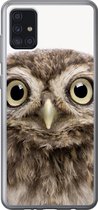 Geschikt voor Samsung Galaxy A52 5G hoesje - Uilskuiken - Uil - Portret - Bruin - Vogel - Jongens - Meisjes - Siliconen Telefoonhoesje