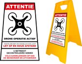 Panneau d'avertissement de drone Autocollants imprimés en couleur (NL)