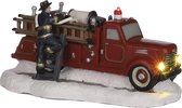 Luville - Village fire truck battery operated - Kersthuisjes & Kerstdorpen