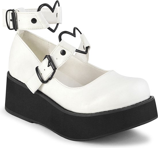Demonia Plateau Sandaal Shoes- SPRITE-02 US Wit/Zwart