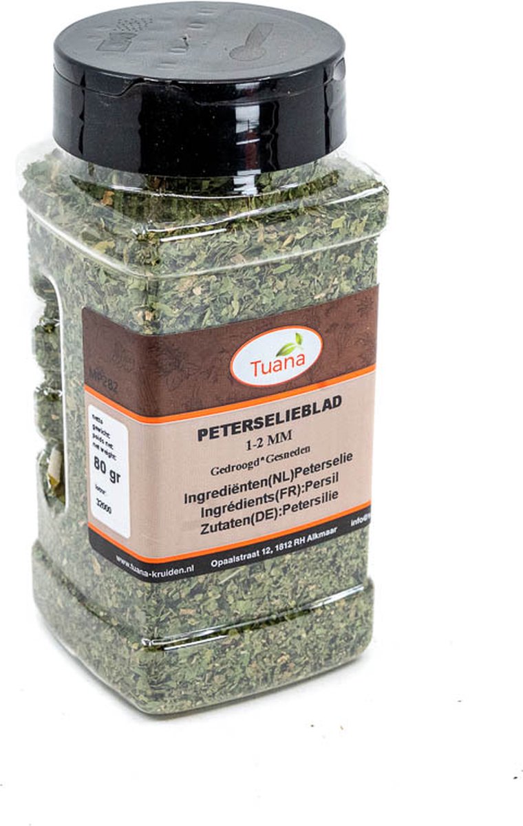 Goedkoopste Tuana Kruiden - Peterselie Gesneden (2mm) - Strooibus 40 Gram - Kruiden Zonder Zout - MP0214