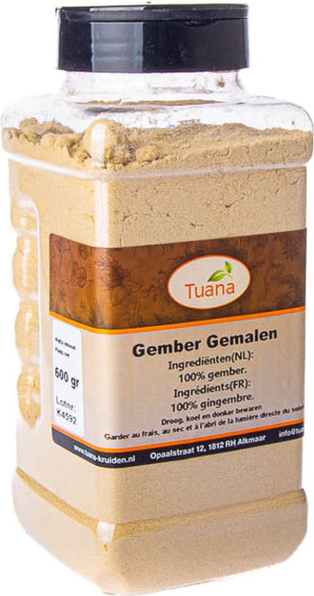 Goedkoopste Tuana Kruiden - Gember Gemalen - Strooibus 400 Gram - Kruiden Zonder Zout - GP0080