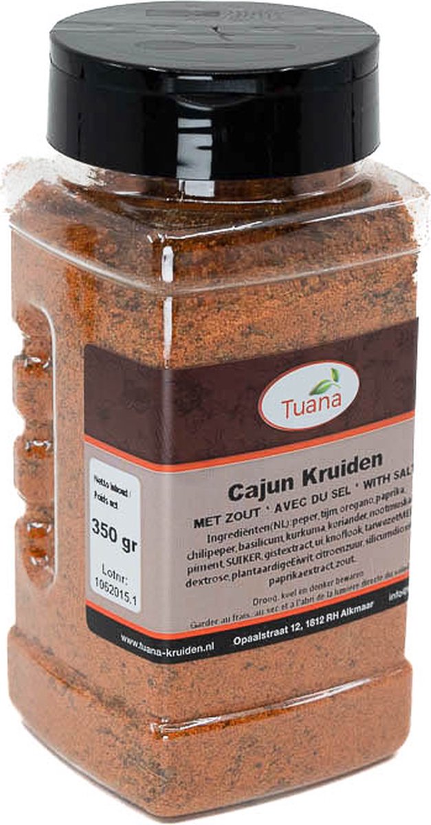 Goedkoopste Tuana Kruiden - Cajun Kruiden Met Zout - Strooibus 200 Gram - MP-C-0001