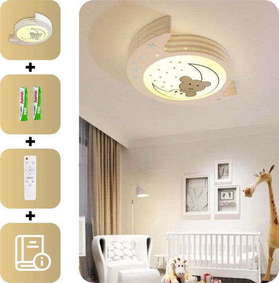 MIRO Luxe Plafondlamp - Babykamer - Kinderkamer - LED - Inclusief  Afstandsbediening -... | bol