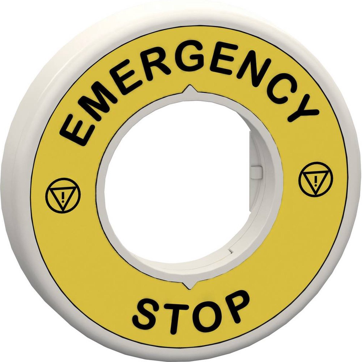 Schneider Electric ZBY9W2B330 Tekstplaatjeshouder (Ø) 60 mm EMERGENCY STOP Geel, Grijs 1 stuk(s)