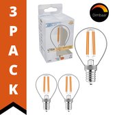 ProDim LED Filament Lamp E14 - Kogel Ø 4.5 cm - Dimbaar - 4.5W (40W) - Warm wit - 3 lampen