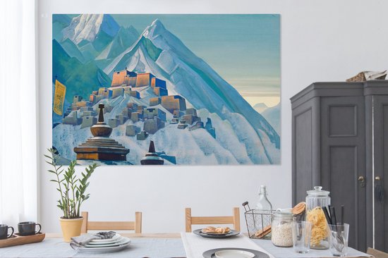 Tableau sur toile Tibet Himalaya - Peinture de Nicholas Roerich - 180x120 cm - Décoration murale XXL