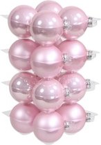 Othmar decorations Kerstballen - 16x - roze - mat en glans - 8 cm