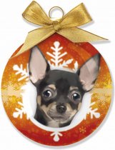Dieren kerstballen Chihuahua hondje 8 cm - Huisdieren kerstballen - Chihuhua hondjes