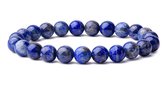 Bixorp Gems Lapis Lazuli Edelstenen Armband - Gepolijste Edelsteen Kralenarmband - 20cm