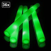 36x Foam stick LED licht Groen - festival thema feest party disco led verlichting fun
