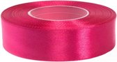 Satijnlint 25 mm 25 m Luxe Frambozen Roze