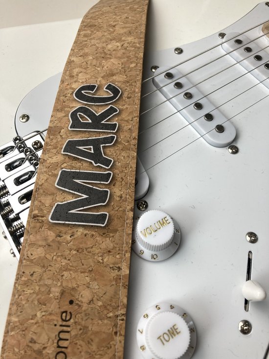 Rock 'n Soul PS5 Cork Natural -Sangle de guitare - Avec impression ou naam unique et personnel