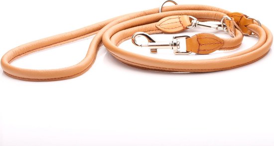 Dog's Companion Leren Politielijn - 220 cm x 12 mm - Naturel