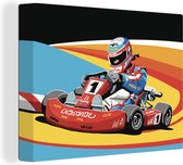 Une illustration d'un pilote de kart rapide sur toile 40x30 cm - petit - Tirage photo sur toile (Décoration murale salon / chambre)