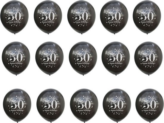 Verjaardag feest ballonnen 50 jaar Abraham Sara 15 stuks.
