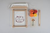 FynBosch Design Oranje Turkse Lelie - Botanische Bloemen DIY Weefpakket Groot -  Leer Weven - Weaving with Flowers - Weefraam - Weefbord - Botanical Hobby - Pierre-Joseph Redouté Inspired