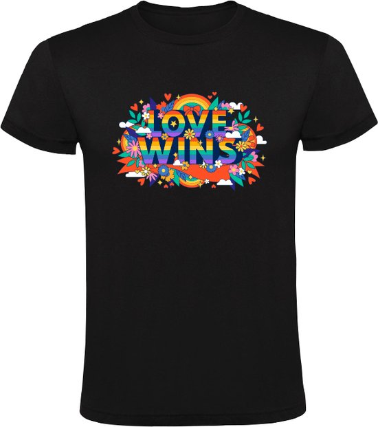 Love Wins Heren T-shirt | Homo | Roze Maandag | Pride | Parade | LHBTI | Regenboog | shirt