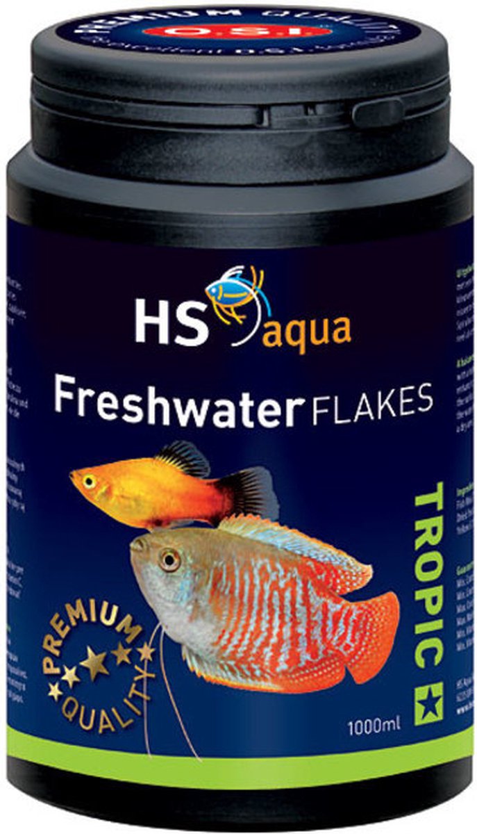 HS Aqua Freshwater Flakes 1000ML - Aquariumvoer