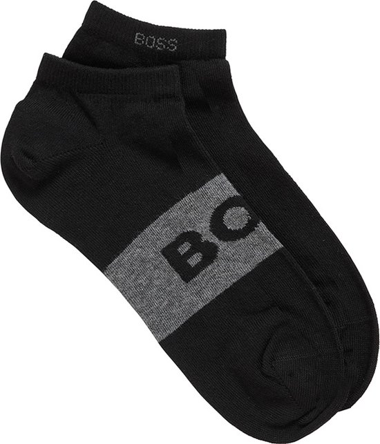 BOSS socquettes (lot de 2) - chaussettes baskets pour hommes en coton - noir - Taille: 43-46