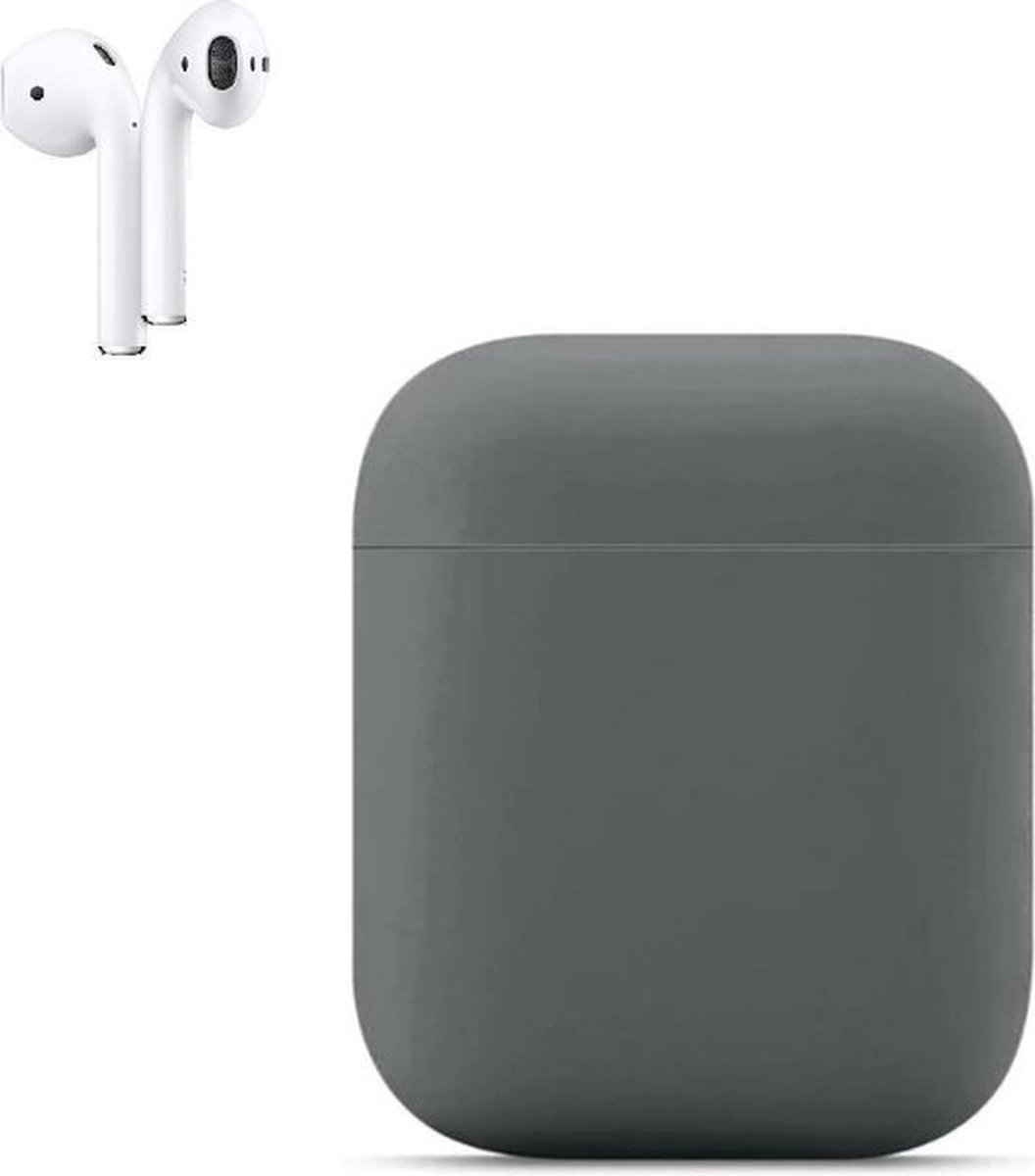 Jumada's Apple Airpods hoesje - Airpods 1 en 2 - Softcase - Mat Grijs - Beschermhoesje