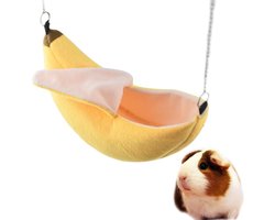 Premium Pluche Hamster Hangmat Banaan Geel | Geschikt voor in de Hamsterkooi | Hamster Speelgoed | Huisje | Kooi | Knuffel | Hangmat | Knaagdier | Knaagdieren | Knaagdierkooi | Knaagdierhuis | Rat | Rattenkooi | Hamster Bed