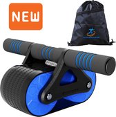 Ab Wheel Roller voor buikspieren – Extra stabiliteit trainingswiel – Fitness wiel inclusief kniematje & sporttasje