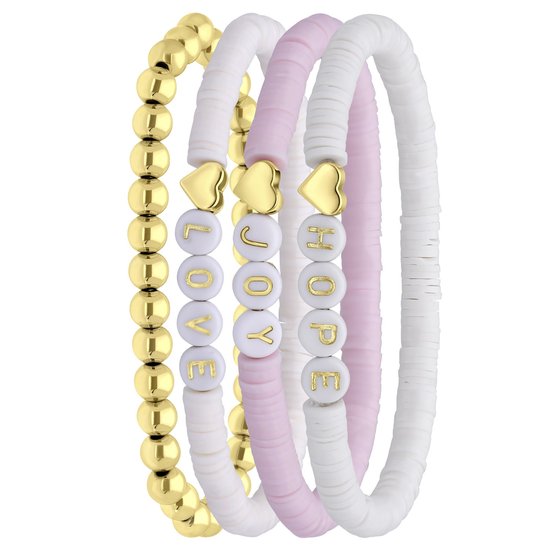 Lucardi - Ensemble bracelet femme rose - Bijoux - Bracelet - Cadeau - 19 cm  - | bol.com