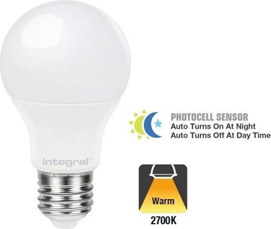 Aanvankelijk meisje Premier Integral Led lamp Dag en Nacht sensor - E27 - 2700K Warm wit licht - 9.5W |  bol.com