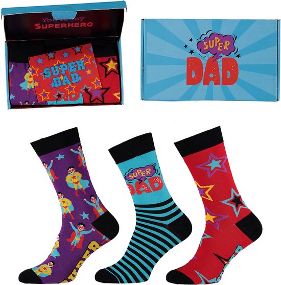 Apollo Vaderdag Cadeau Sokken Giftbox Super Dad met gratis wenskaart