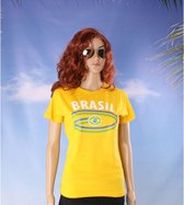 Geel Brazilie t-shirt dames L