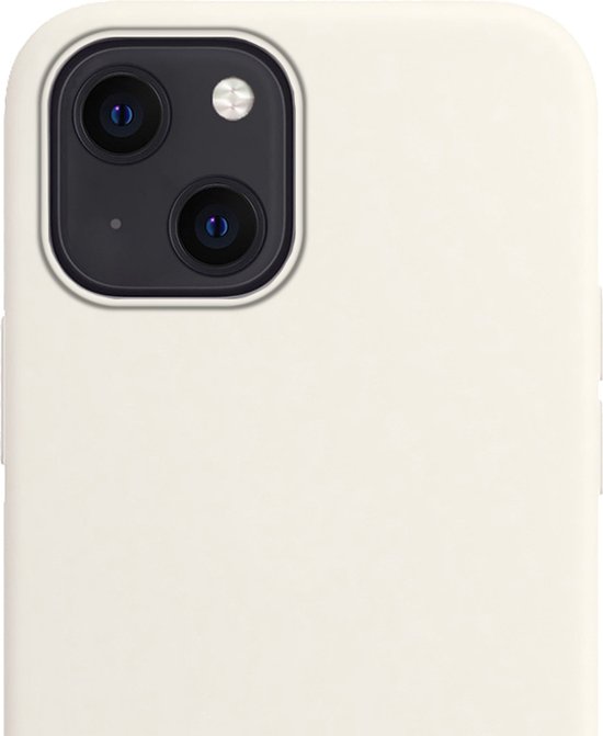 Coque en Siliconen pour iPhone 13 Mini avec 2x protecteurs d'écran - Wit