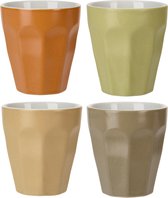 Set de 12x tasses/tasses à café en porcelaine colorée de luxe 250 ml - Tasses/tasses en porcelaine