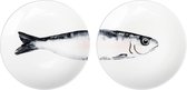 Gusta - Patio bord - Vis - ø16,5cm - Set van 2 - Sardientje - BBQ bord - Visbord - Ontbijtbord
