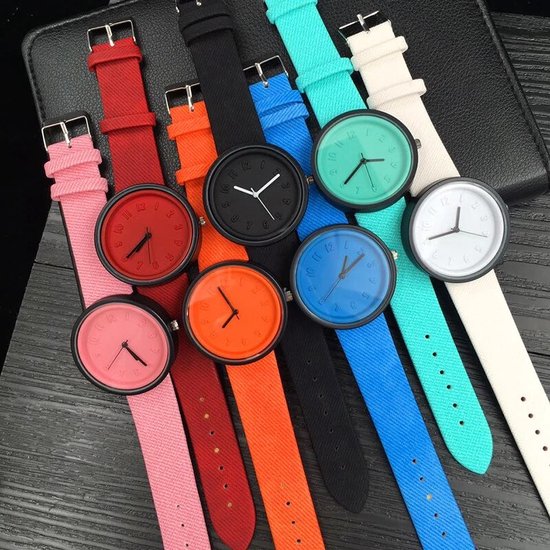 Candy Color Horloge Wit | Siliconen / Kunstleer | Ø 38 mm | Fashion Favorite