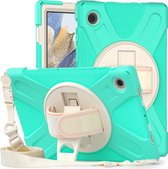 Case2go - Tablet Hoes geschikt voor Samsung Galaxy Tab A8 (2022 & 2021) - 10.5 Inch - Hand Strap Armor Case - Turquoise