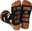 Malinsi Grappige Sokken Whiskey - Leuke Huissokken AntiSlip Dames en heren - If You Can Read This Whiskey Drank - 37 tot 45 - Cadeau voor Man & Vrouw Image