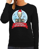 Foute Kersttrui / sweater - Last Christmas I gave you my heart - skelet - zwart voor dames - kerstkleding / kerst outfit XL