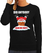 Fun Kerstsweater / kersttrui Did anybody hear my fart zwart voor dames - Kerstkleding / Christmas outfit XL