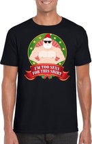 Foute Kerst t-shirt zwart Im too sexy for this shirt heren - Kerst shirts XL