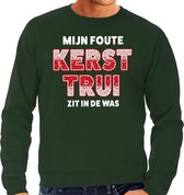 Foute Kersttrui / sweater - Mijn Kerst trui zit in de was- groen voor heren - kerstkleding / kerst outfit L