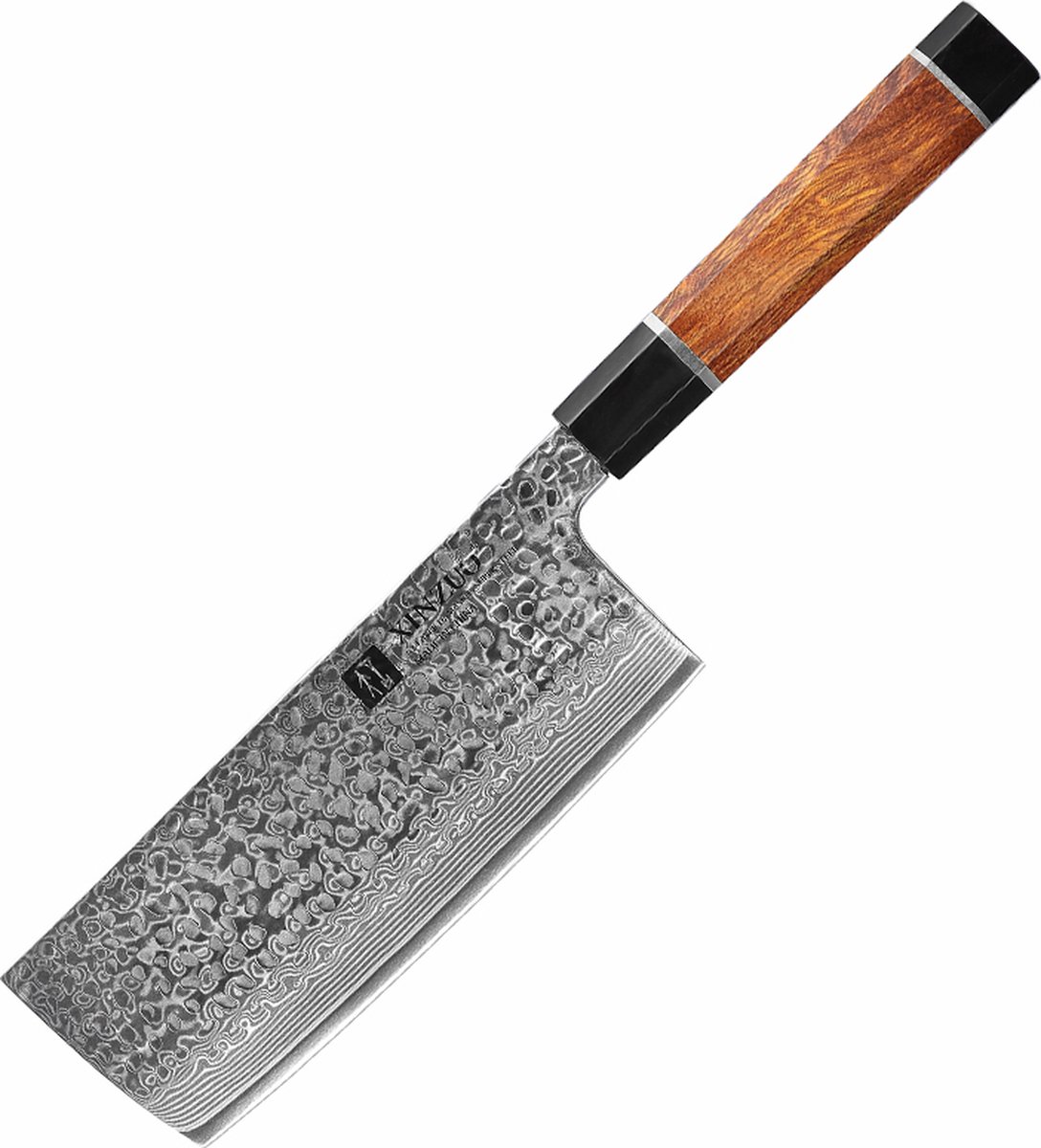 Gehamerd Damaststaal (67 laags) | Xinzuo PM8 Series | Professioneel Nakiri hakmes