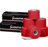 Gladiator Sports Kinesiotape - Kinesiologie Tape - Waterbestendige & Elastische Sporttape - Fysiotape - Medical Tape - 6 Rollen - Rood