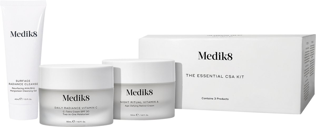 Medik8 The Essential CSA Kit - Skincare routine met vitamine C, SPF en retinol